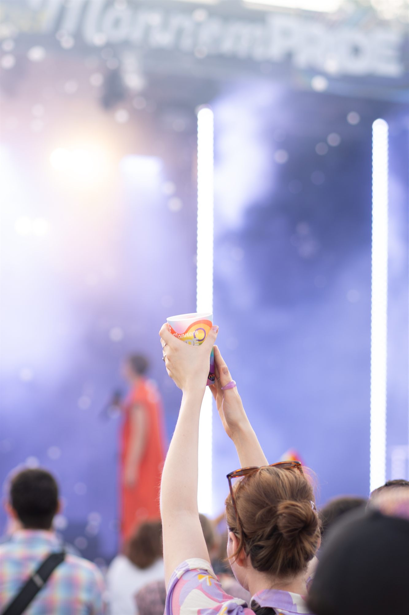 Raised hands at a concert